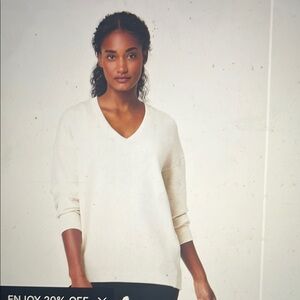 SPANX Cream V-Neck Sweater